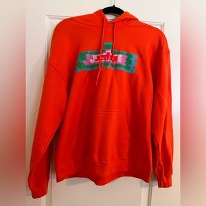 Justin Bieber Justice Tour Orange Hoodie M